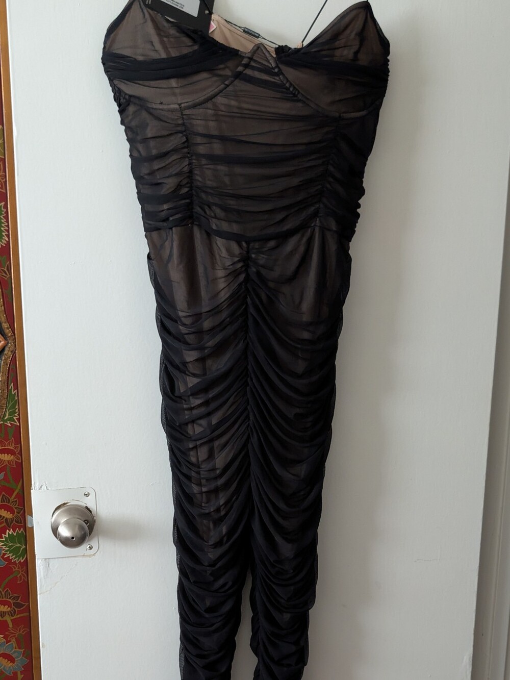 Fitted Nude and Black Jumpsuit